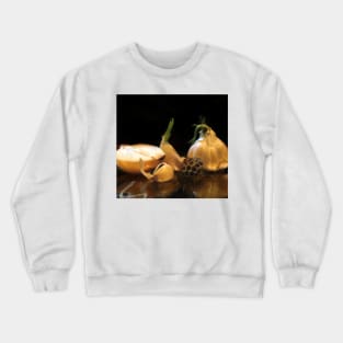 Garlic, Onion, and Honey 2 - Baroque Inspired Dark Still Life Photo Crewneck Sweatshirt